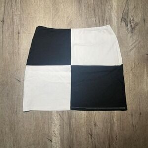 black and white checkered skirt